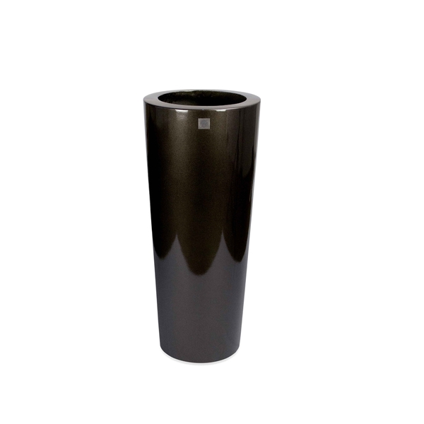 Vaso Opera Cloe 20x19 Cm - Grafite Grigio Luce, In Resina Certificata, Stefanplast 94053 - 5