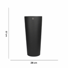 Vaso Decorativo Paris Preto Fosco P 57x28 Cm - D'rossi