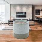 Vaso Decorativo Porcelana Cinza 11x11cm