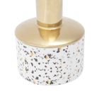 Vaso Decorativo Porcelana Granilite Branco/dourado 11x18cm Ro