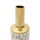 Vaso Decorativo Porcelana Granilite Branco/dourado 9x25cm Roj