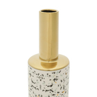 Vaso Decorativo Porcelana Granilite Branco/dourado 9x32cm Roj