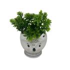 Vaso Decorativo Raposinha De Cerâmica Na Cor Branca E Planta