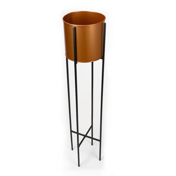 Vaso Decorativo Rose Com Suporte Metálico Preto 91 Cm - D'ros