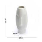 Vaso Decorativo Rosto Branco Mate Em Cerâmica 25x12 Cm - D'ro