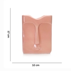 Vaso Decorativo Rosto Em Cerâmica Retangular Pêssego 17x10 Cm