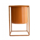 Vaso Decorativo Terracota Com Suporte Em Metal 16x11 Cm - D'r