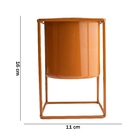 Vaso Decorativo Terracota Com Suporte Em Metal 16x11 Cm F04 -