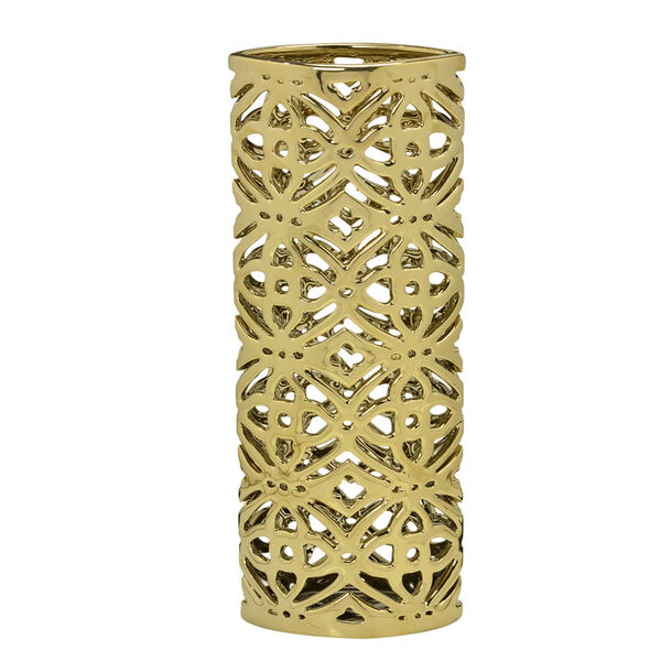 Vaso Decorativo Vazado Dourado 39cm Espressione