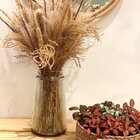 Vaso Decorativo Vidro Com Borda Filetada Dourada M Único