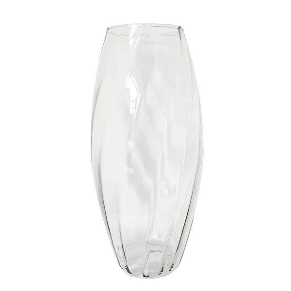 Vaso Decorativo Vidro Rigado Oriental Grande 31cm - Mistral
