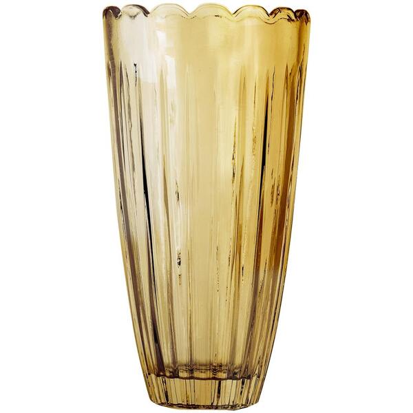 Vaso Dubois Em Cristal Ecologico D15xa30cm Cor Ambar