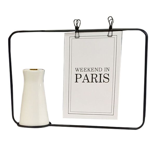 Vaso Em Cerâmica Com Porta Recado / Fotografia - 10 X 5 2 Cm