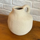 Vaso Em Cerâmica Cru 14,5x12,5x12,5cm