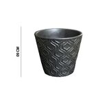 Vaso Em Cerâmica Redondo Preto Fosco 9cm - D'rossi