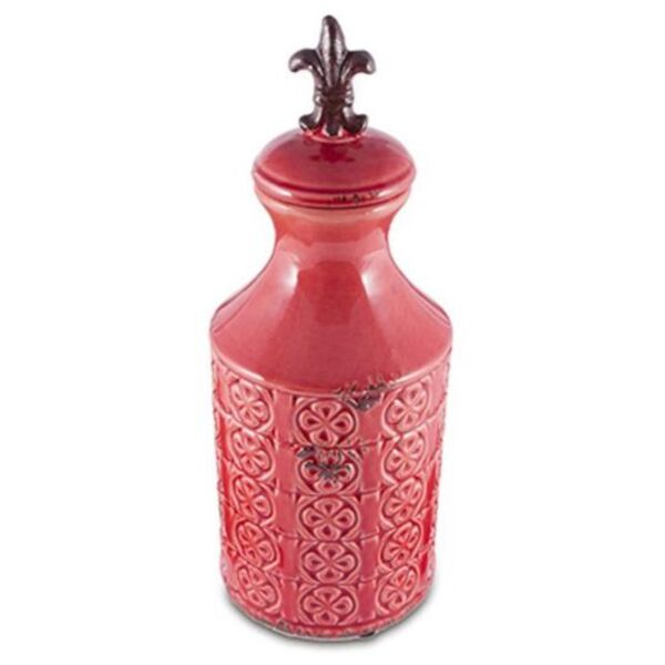 Vaso Em Cerâmica Vermelho Decoração Casa/jardim 11 5x11 5x29cm