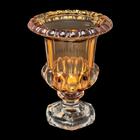 Vaso Em Cristal Com Pé Wolff Sussex 15cm Âmbar