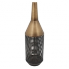 Vaso Em Metal Preto E Dourado