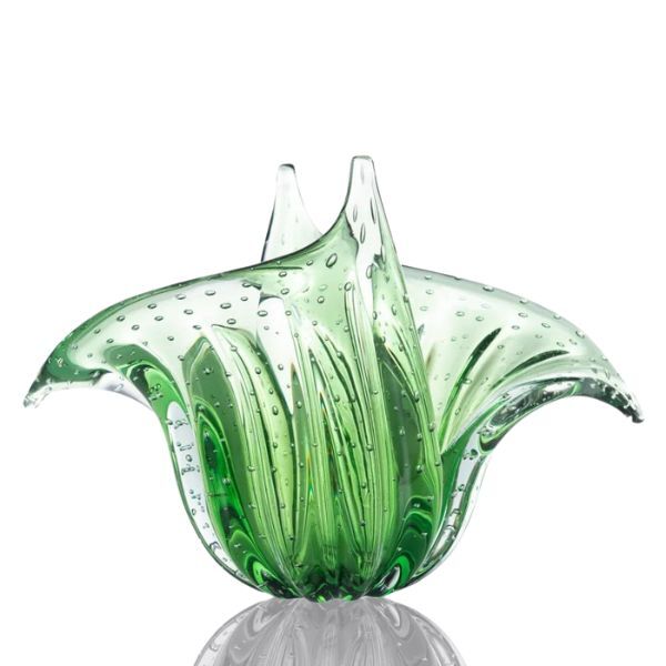 Vaso Em Murano Verde Esmeralda Wings G