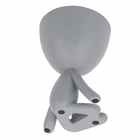 Vaso em Poliresina Bob Sentado 14x11x9,5cm Cinza Mart