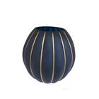 Vaso Em Vidro Adely Decor Barroco 21cm Preto Com Dourado