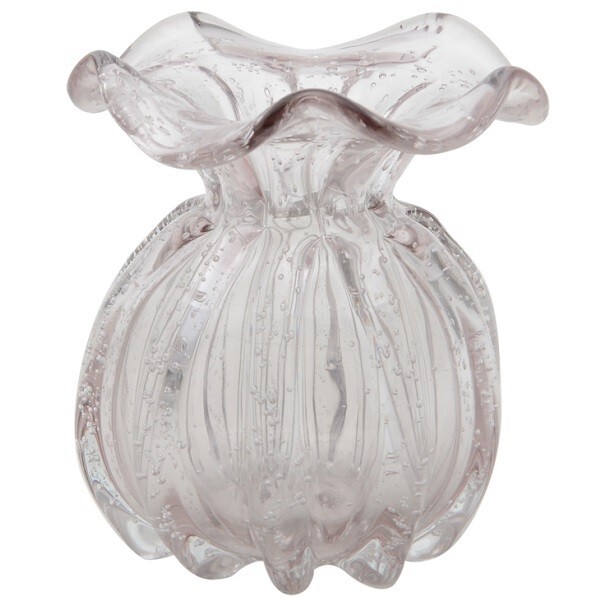 Vaso Em Vidro Italy Murano 11 5x13cm Rosa Claro Lyor 4317