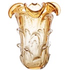 Vaso Em Vidro Italy Murano 18 X 24cm Ambar Lyor 4257