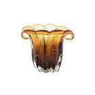 Vaso Em Vidro Lyor Italy 13x11x10cm Âmbar E Marrom