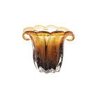 Vaso Em Vidro Lyor Italy 15x12x12 5cm Âmbar E Marrom