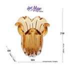 Vaso Em Vidro Murano Italy 18x21 Cm Ambar Lyor 4266