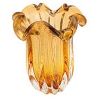 Vaso Em Vidro Murano Italy 18x21 Cm Ambar Lyor 4266
