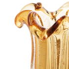 Vaso Em Vidro Murano Italy 18x21 Cm Ambar Lyor 4266