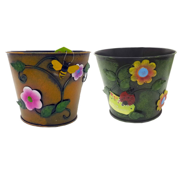 Vaso Enfeite Balde Kit 2 Unidades Jardim Quintal Varanda Casa