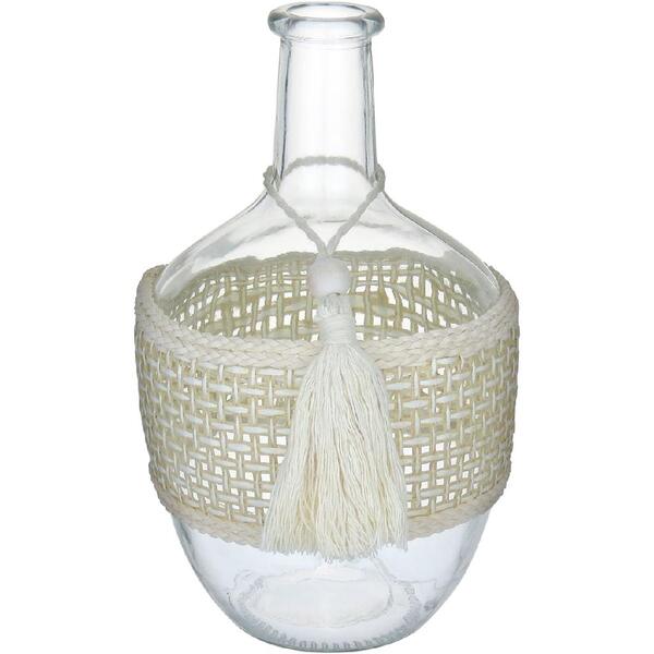 Vaso Enfeite Decorativo Garrafa Home&co Trama Fibra Vidro 25x