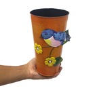 Vaso Enfeite Jardim Quintal Varanda Passaro Flor De Ferro Lar