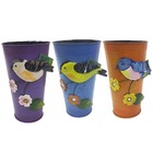 Vaso Enfeite Jardim Quintal Varanda Passaro Flor De Ferro Lar