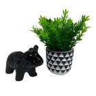 Vaso Estampa Triângulo E Elefante Preto De Cerâmica