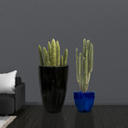 Vaso Fibra Amsterda 35x65cm Cinza