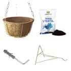 Vaso Fibra Coco Médio Suporte Parede Parafuso E Terra 1,5 Kg