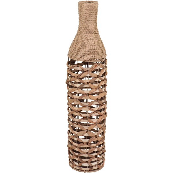 Vaso Fibra Decorativo Enfeite Casa 71x15x15cm Natural