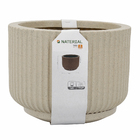 Vaso Plástico Flora Areia 30x22cm com Prato Naterial