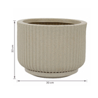 Vaso Plástico Flora Areia 30x22cm com Prato Naterial