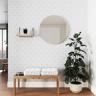 Vaso Plástico Flora Areia 30x22cm com Prato Naterial