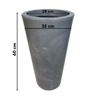 Vaso Flores Fino Polietileno Para Decoração 60x28cm Preto