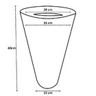 Vaso Flores Fino Polietileno Para Decoração 60x28cm Preto