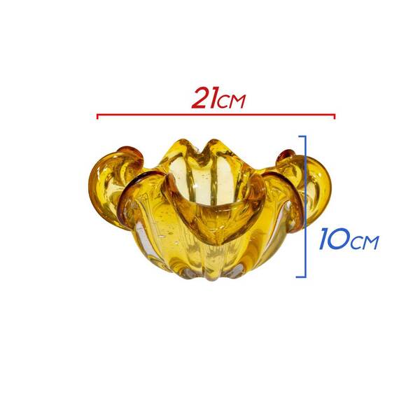 Vaso Fruteira De Vidro Murano Âmbar 21x10cm St1693