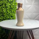 Vaso Garrafa Bege E Cobre Decorativo De Cerâmica Moderno