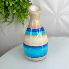 Vaso Garrafa De Cerâmica Artesanal Estampa Listra Colorida