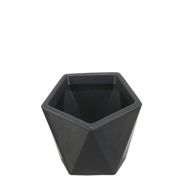 Vaso Geo 10 Faces 25 x 23 cm Antique Preto Vasart