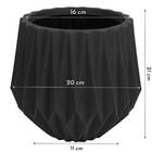 Vaso Geométrico Aresta (20x21) Preto Vasart